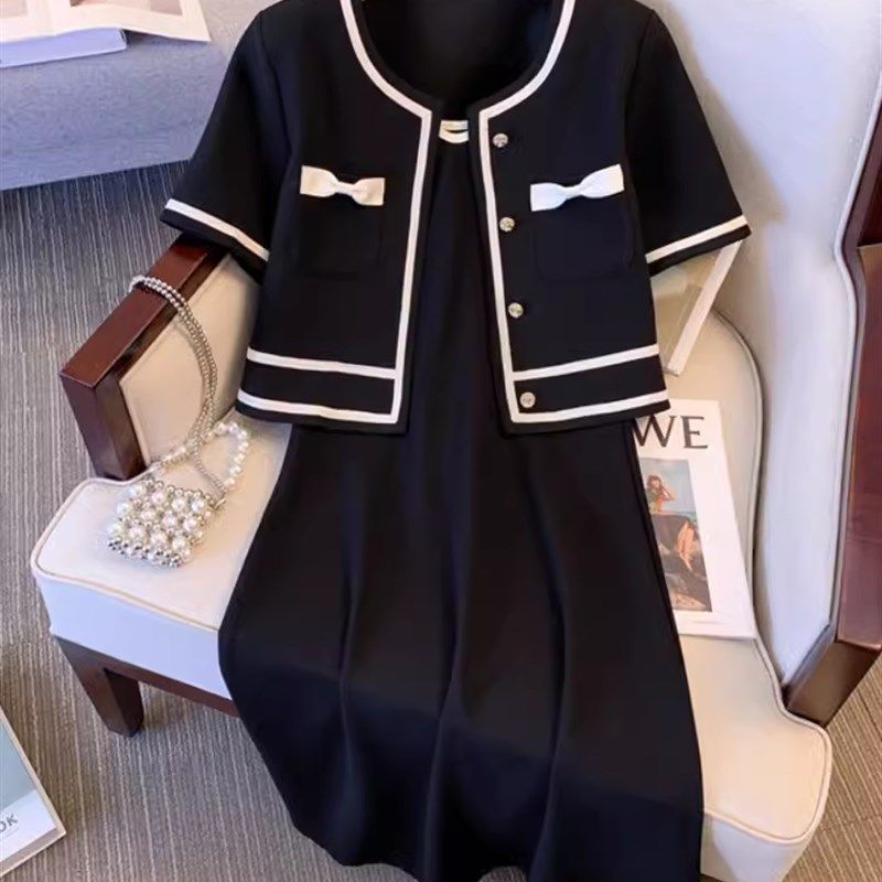 女装夏装胖妹妹开衫短袖上衣显瘦吊带连衣裙两件套时髦裙子套装潮,女装/女士精品,时尚套装,淘宝优惠券,粉丝福利购,淘宝优惠卷