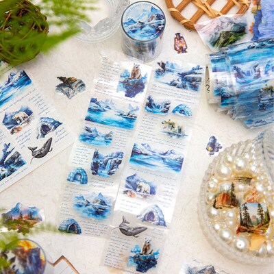 1 roll Beautiful scenery Sticker tape Junk Journaling