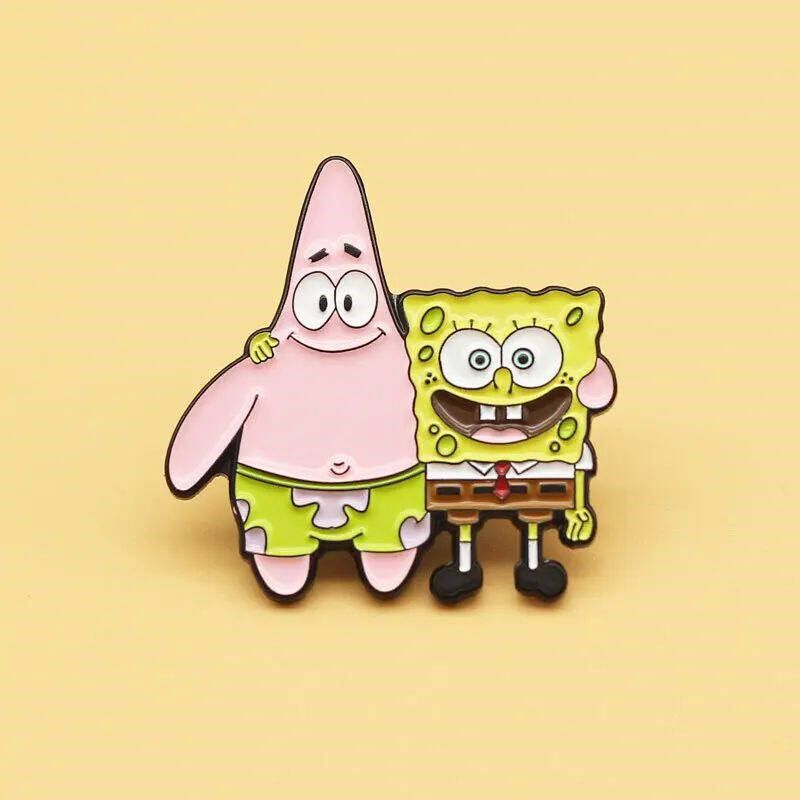 SpongeBob SquarePants And Patrick Star Enamel Lapel Pin - 实物图