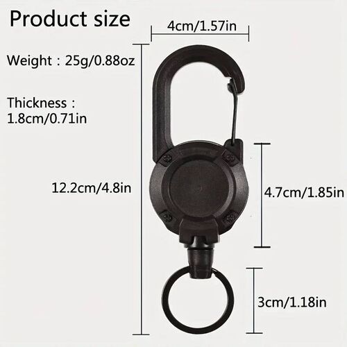 1/2/4pc Extendable Retractable Holder Keychain Badge Reel He
