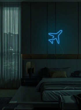卧室游戏间装饰灯 irPlne LED Neon Sign 飞机霓虹灯发光字定制