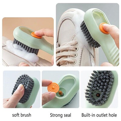 Bathroom Shoe Brush Automatic Liquid Discharge Deep Cleaning
