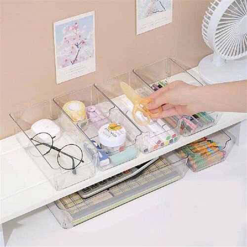 Transparent Transparent Desk Storage Box Plastic Wave Point