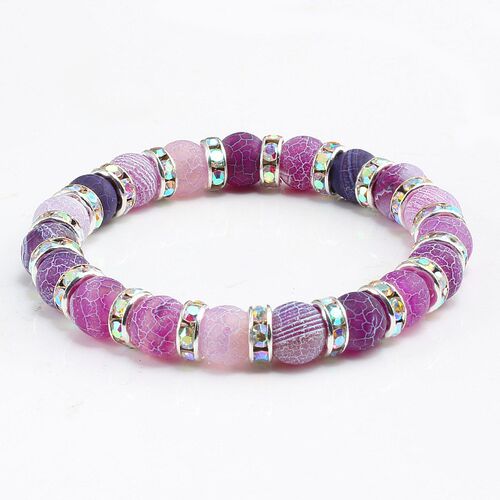 1Pcs Classic Colorful Purple Love Crystal Beaded Chakra Yoga