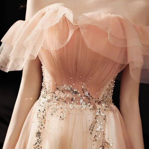 New sweat pink long lady girl women princess banquet bridesm