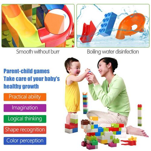 77-308PCS Marble Race Run Big Block Compatible City Building