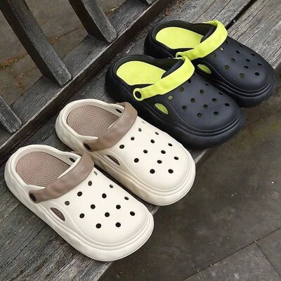 Hole Sandals Thick Soled Beach Outdoor Mens Summer Wear