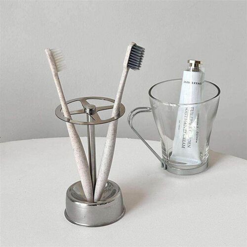 ins makeup brush organizer stainless steel toothbrush holder