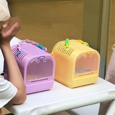 Portable Hamster Carrier Cage Transparent Detachable Pet