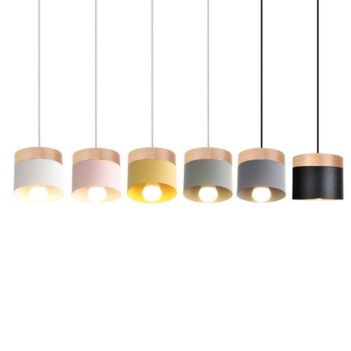 Nordic Modern LED Oak Pendant Light Dining Living Room Resta
