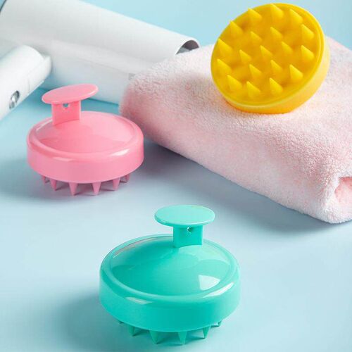Cross-border Bestselling Shampoo Brush: Solid Color Silicone