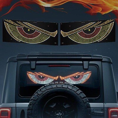 2Pcs LED Car Devil Eye Decorative Light USB Car Dynamic