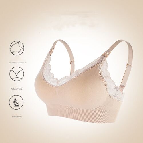 Wireless Front Open Nursing Bra Soft Lace Breathable Seamles