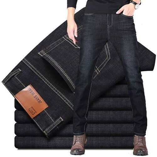 New  Stch Jeans for Men Classic Business Slim Straight