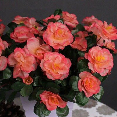 Decor Silk Flower Artificial Rhododendron 21 Head