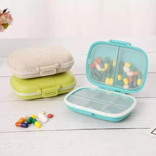 Portable Pill Organizer, Mini Medicine Box, 8-Compartment Pi