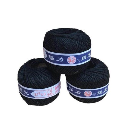 Strong mercerized ball yarn, 21-count 3-ply, coarse rustic c