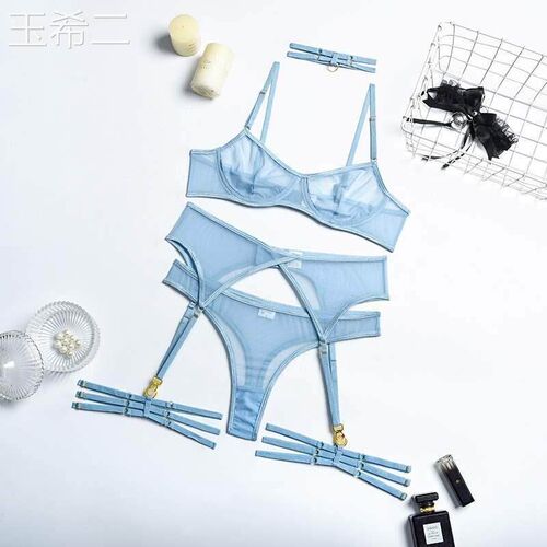 Multi-style -piece Lace Bra Set Bra Underwire +Garter Panty