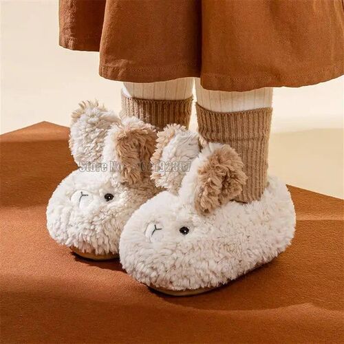 Children Winter Soft Plush Fluffy Slippers Home Kids Girls B