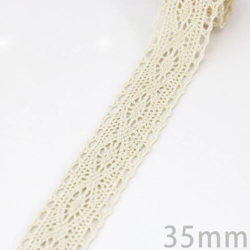 (5Meter/roll) White Beige Cotton Embroidered Lace Net Ribbon