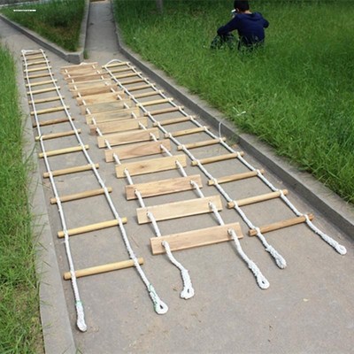 工程梯绳子梯子挂梯软梯软绳安全绳床上下软梯阳台耐用实木梯云梯
