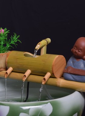 鱼缸上置水循环流水器瓷缸石槽圆形瓦缸养鱼增氧小型过滤泵