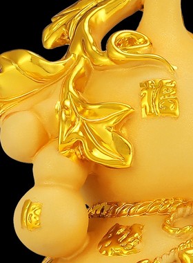 吉善缘 葫芦摆件招财工艺品客厅玄关酒柜办公室装饰乔迁礼品2915