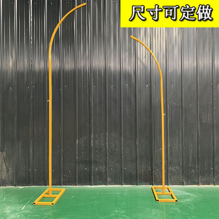 新款婚庆道具拱形招手拱门舞台背景迎宾摆件金色婚礼铁艺架子定制