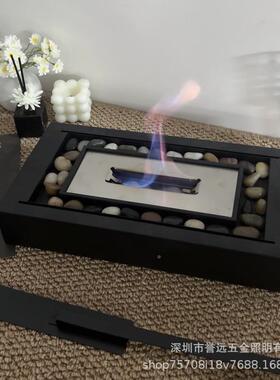 网红热销室桌面47103台便携灯式式酒精真火壁炉方型内酒精取暖炉