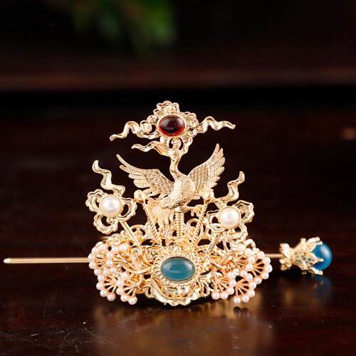 Chinese Hanfu Hair Crown Retro Ponytail Bun Hair Holder Hair