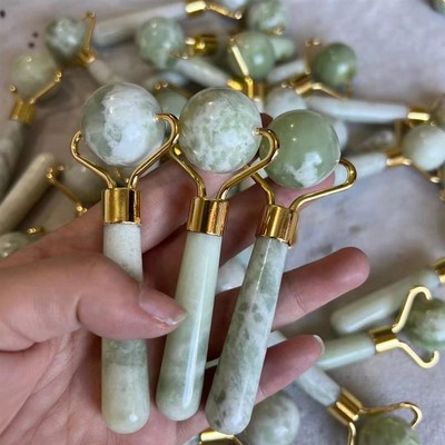 Natural Jade Face Roller Gua Sha Scraper Set Masssager for F