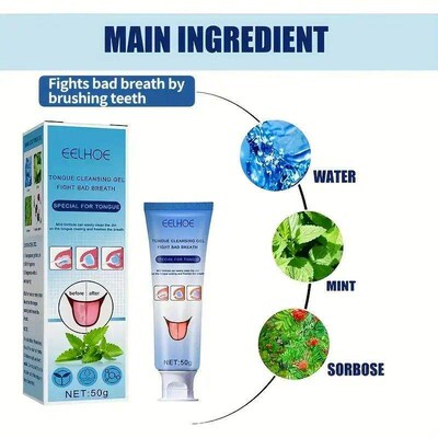 Tongue Cleaning Gel Set Tongue Scraper Brush Oral Precision