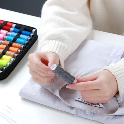 Sewing Kit Complete Set with Threads Needles Scissors Tape M