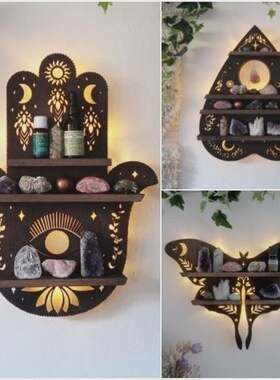 Luna Moth Lamp Crystal Shelf 月神蛾灯水晶架蝴蝶水晶置物架礼