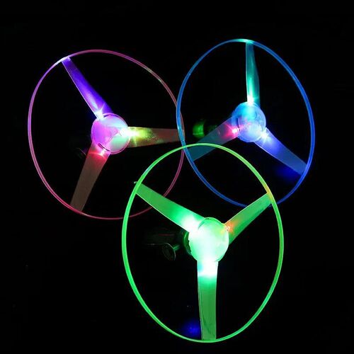 Luminous Pull Wire Flying Saucer Toys Children Outdoor Rotat