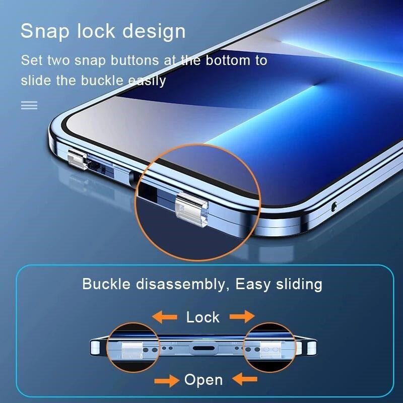 360Full Protected Metal Magnetic Double-Sided Glass Snap L - 实物图