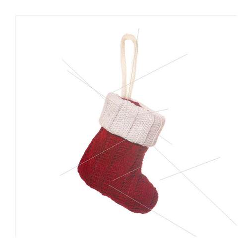 Cartoon striped knitted Christmas stocking cutlery cover