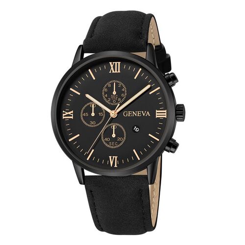 Men Casual Sport Watches Leather Band Quartz Watch fashion
