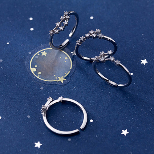 New Minimalist Inlaid Cubic Zircon 12 Constellation Zodiac S