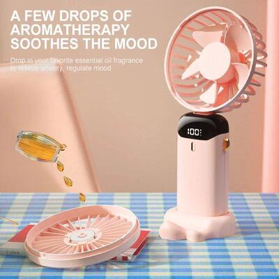 Handheld Fan Foldable Portable Neck Hanging Fans 5 Speed USB
