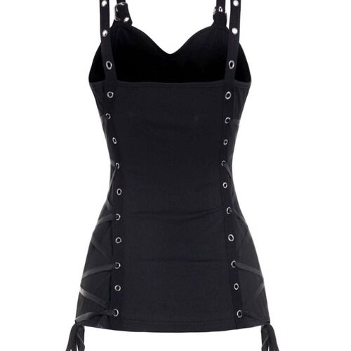 Sleeveless Plain Color Tank Top For Womens Ruched Grommet La