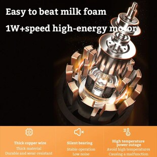 Electric Milk Frother USB Rechargeable Foam Maker Mixer Coff