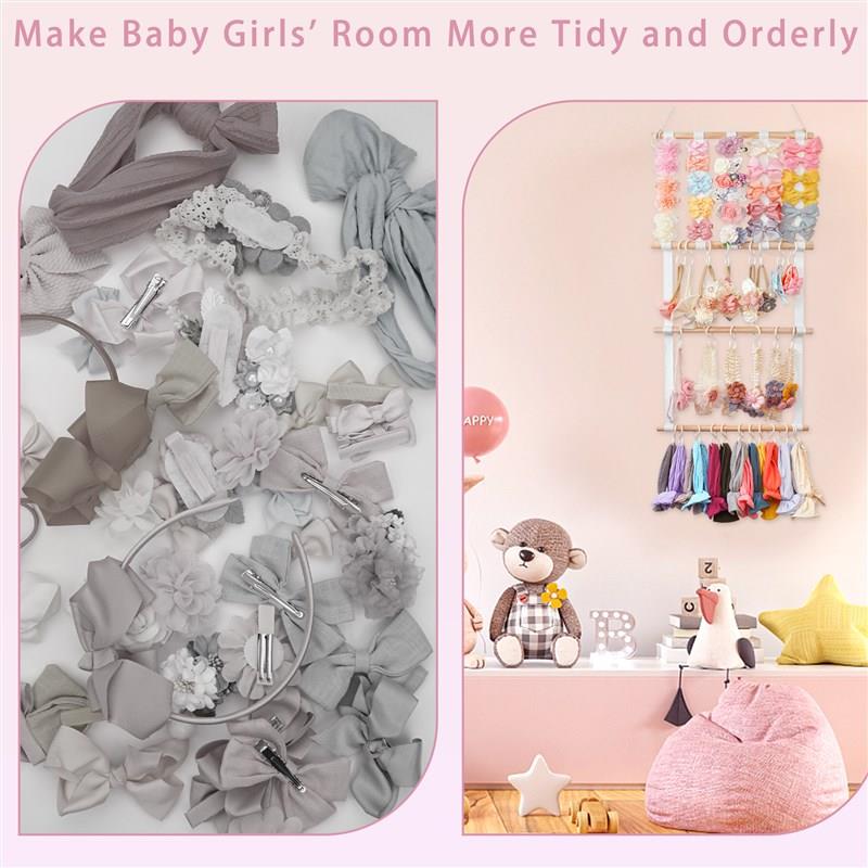 Hair Bows Holder Large Capacity, Hair Clips Storage Hanger H图片