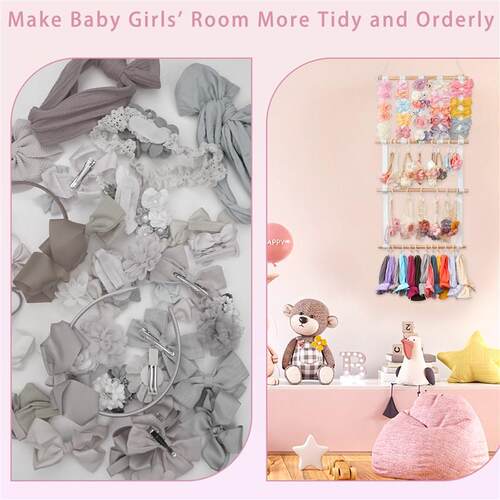 Hair Bows Holder Large Capacity, Hair Clips Storage Hanger H