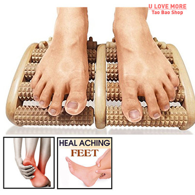 3 5 Row Wooden Foot Roller Wood Care Massage Reflexology Rel
