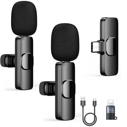 Wireless Lavalier Microphone Portable Audio Video Recording