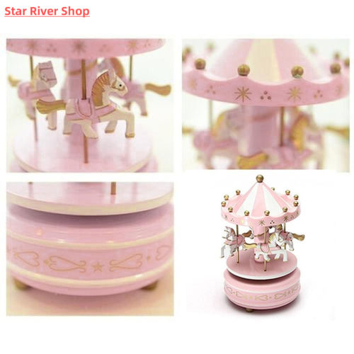 Merry-Go-Round Wooden Music Box Geometric Music Baby Room De