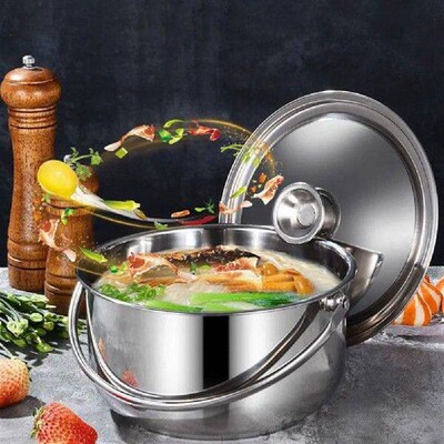 Pot Soup Cooking Steel Stainless Stock Stew Bowls Mixing