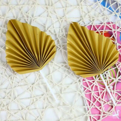 Palm Leaf Cake Topper Happy Birthday Decoration  Spear   Wed