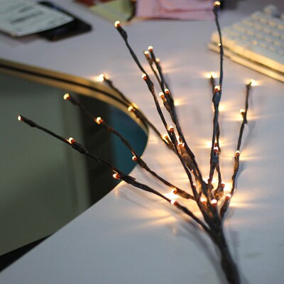 LED Willow Branch Lamp Floral Lights 20 Bulbs Home Christmas